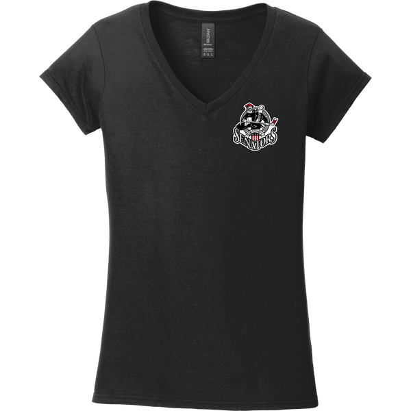 Grundy Senators Softstyle Ladies Fit V-Neck T-Shirt