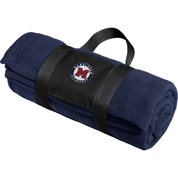 Manalapan Hockey Fleece Blanket with Carrying Strap