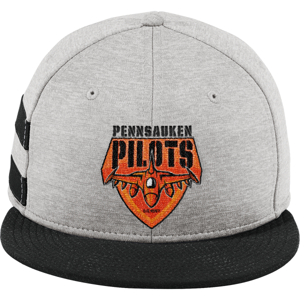 Pennsauken Pilots New Era Shadow Heather Striped Flat Bill Snapback Cap