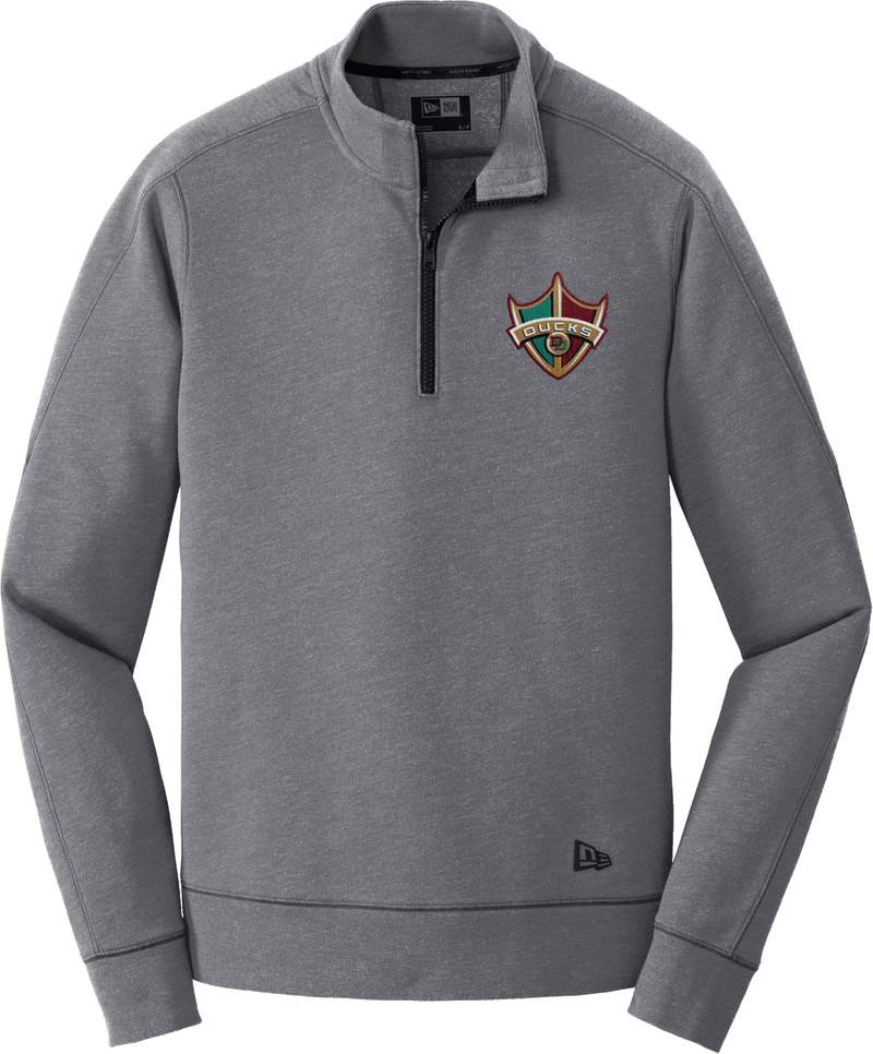 Delaware Ducks New Era Tri-Blend Fleece 1/4-Zip Pullover