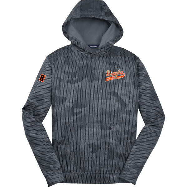 Biggby Coffee AAA Youth Sport-Wick CamoHex Fleece Hooded Pullover